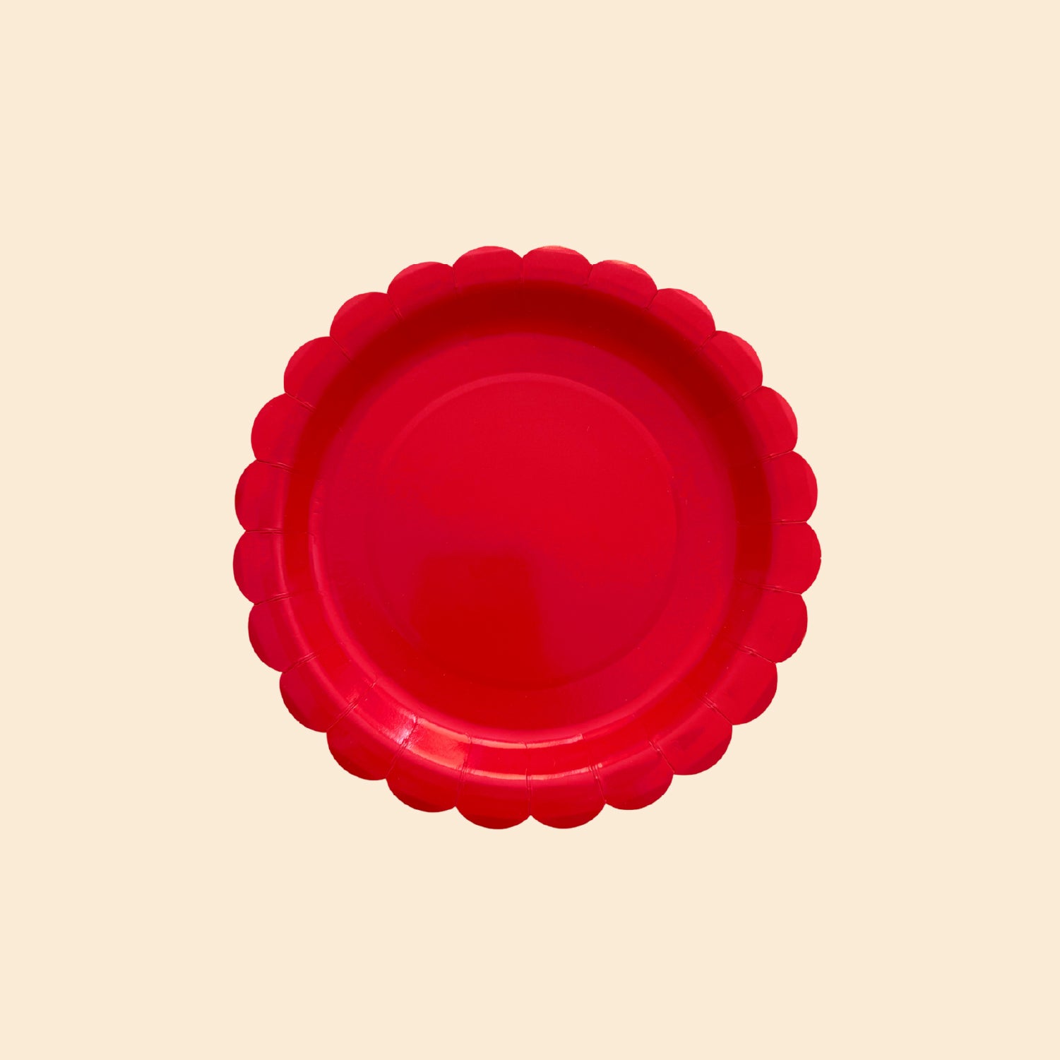 RED FLOWER DINNER/SNACK PLATE