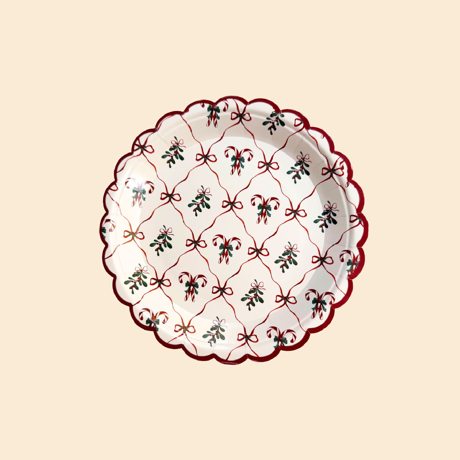 BOW CHRISTMAS SNACK PLATE