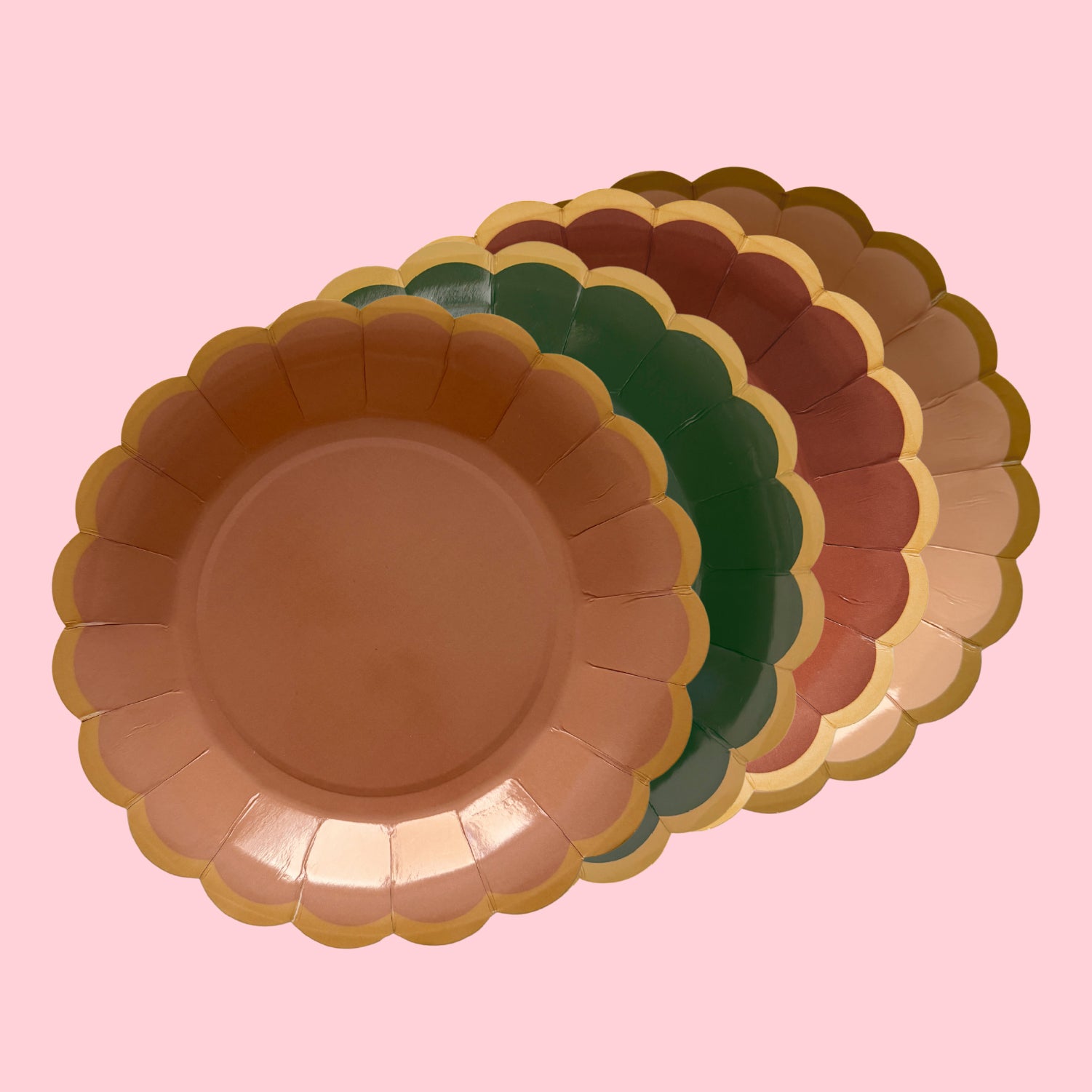 SAGE GREEN AND BROWN - DINNER/SNACK PLATE